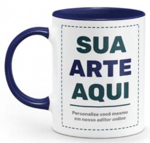 Caneca alça colorida personalizada Caneca Porcelana  4x0 Caneca 325ml  